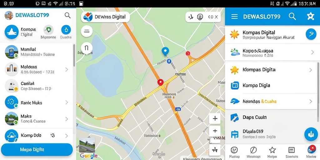 Tampilan antarmuka utama aplikasi DEWASLOT99 sebagai Kompas Digital.