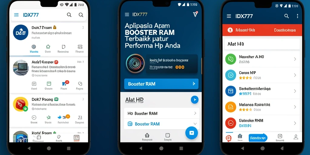 Antarmuka IDX777 yang intuitif untuk pengoptimalan RAM.