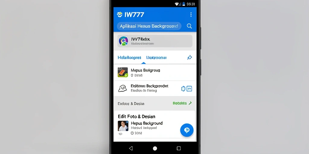 Antarmuka IW777 menampilkan fungsi Hapus Background yang sederhana dan efektif.