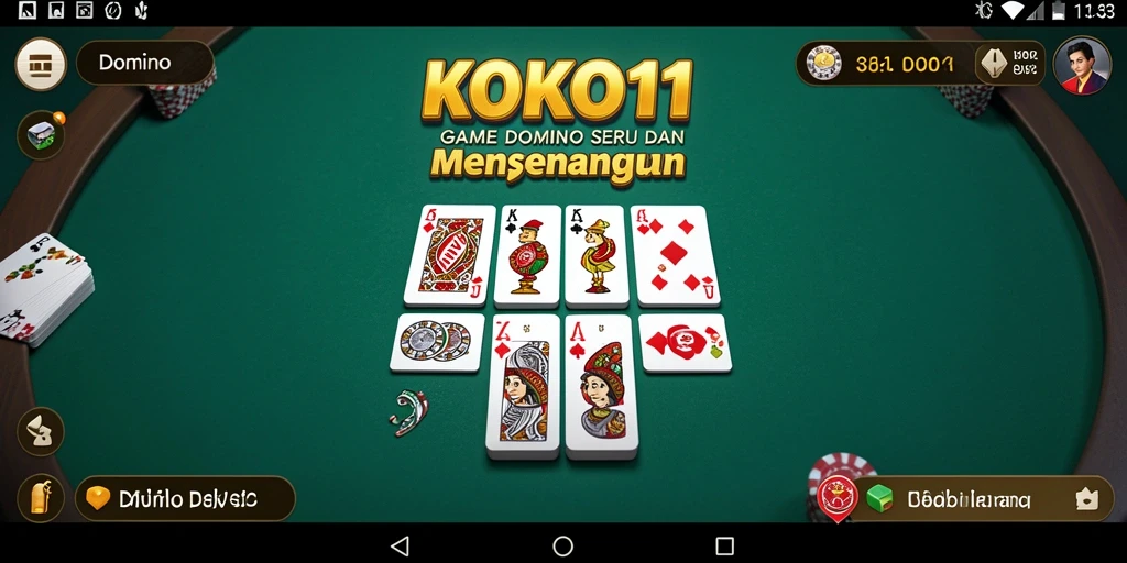 Antarmuka menarik KOKO11 untuk permainan Domino yang mendebarkan.
